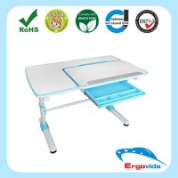 Synchronized adjustment for the height of table kids study table and chair children furniture set