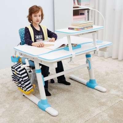 Crank Handle Tiltable Desktop Kids Study Table Designer Study Desk Blue/Grey/Pink